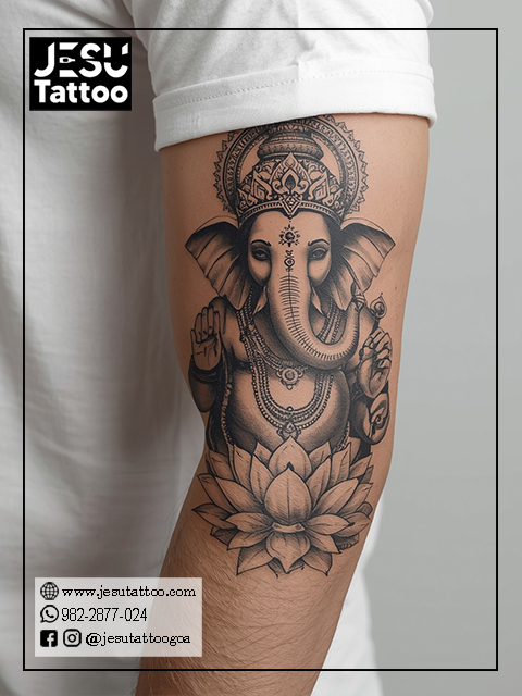 Sacred Art at Jesu Tattoo Studio, Calangute Beach, Goa: Lord Ganesha Tattoo