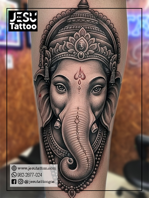 At Jesu Tattoo Studio in Goa, Ganesha tattoos are a representation of blessings and strength.