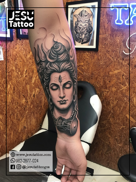 Lord Shiva Tattoo on the Forearm – Top Tattoo Shop in Goa