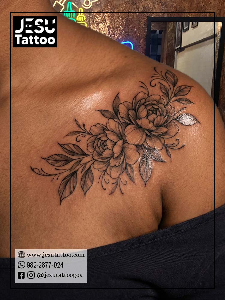 Floral Shoulder Tattoo in Goa